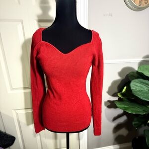 White House Black Market Off-the-Shoulder Red Sweater